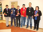 A-Sarja vasemmalta Sirkka, Heikki, Pirjo, Ilpo, Petri ja Taru.