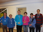 B-Sarja vasemmalta Reijo, Raili P, Marko, Eija, Raili V ja Asko.