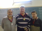 Seura-Singelin 2012 mestarit. Vasemmalta Tapani Juselius, Harri Lindfors ja Reijo Suominen.